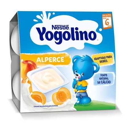 Gustare cu lapte si caise Yogolino, +6 luni, 4x100 g