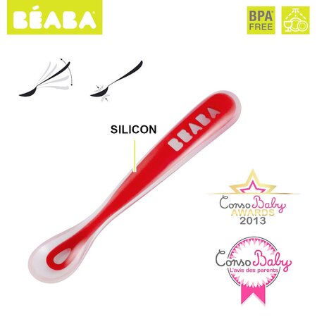 Set 4 lingurite ergonomice din silicon, Bunny, Beaba 448139