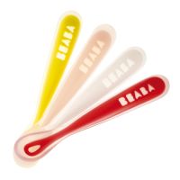 Set 4 lingurite ergonomice din silicon, Bunny, Beaba