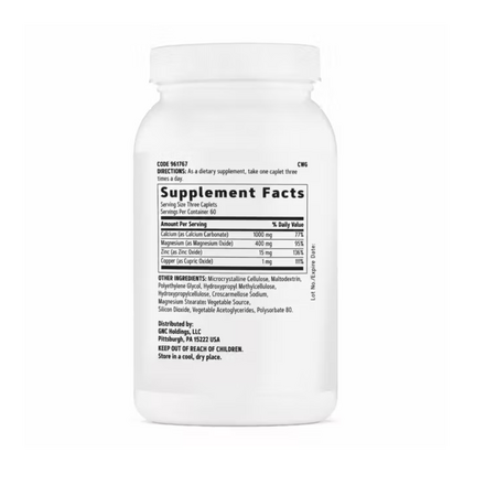 Calciu 1000 mg si Magneziu 400 mg, 180 tablete, GNC 782900
