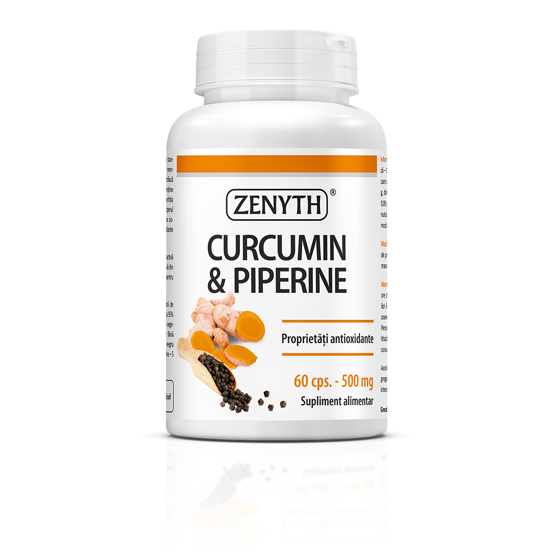 Curcumin si Piperine, 60 capsule, Zenyth