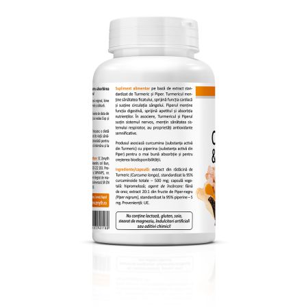 Curcumin si Piperine, 60 capsule, Zenyth 772795