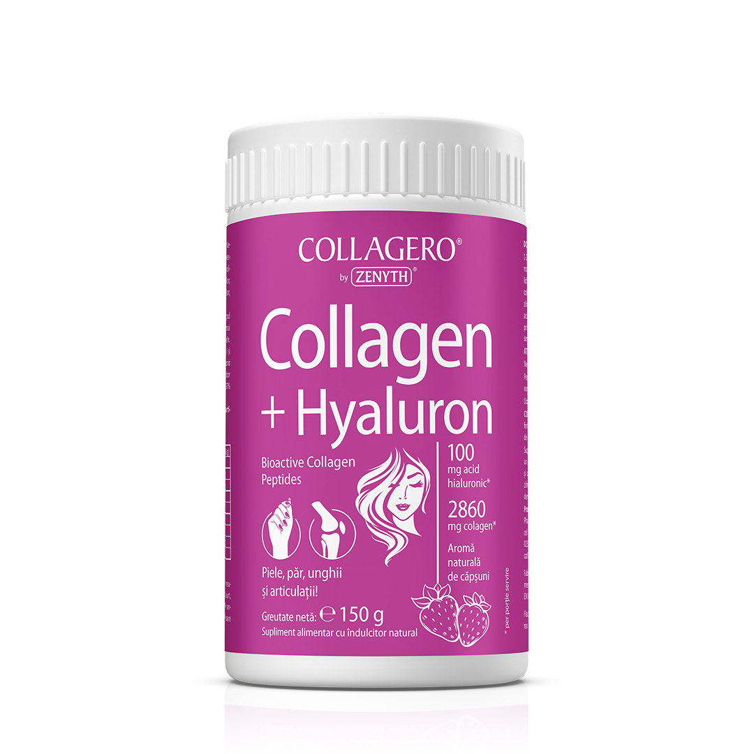 Collagen + Hyaluron cu aroma de capsuni, 150 g, Zenyth