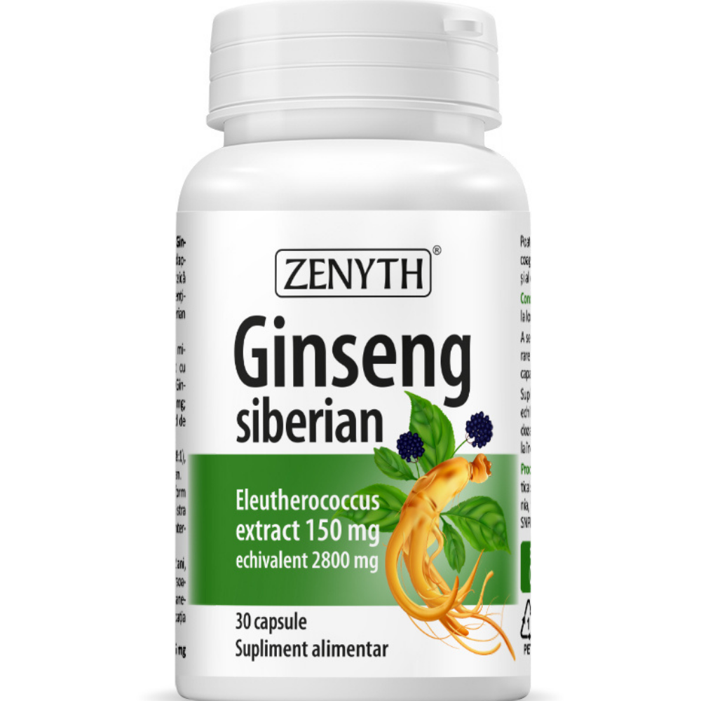 Ginseng siberian, 150 mg, 30 capsule, Zenyth