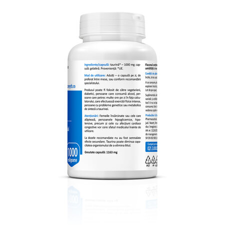 Taurine 1000 mg, 60 capsule, Zenyth 771823