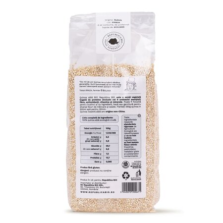 Quinoa alba Bio fara gluten, 500 g, Republica Bio 705118