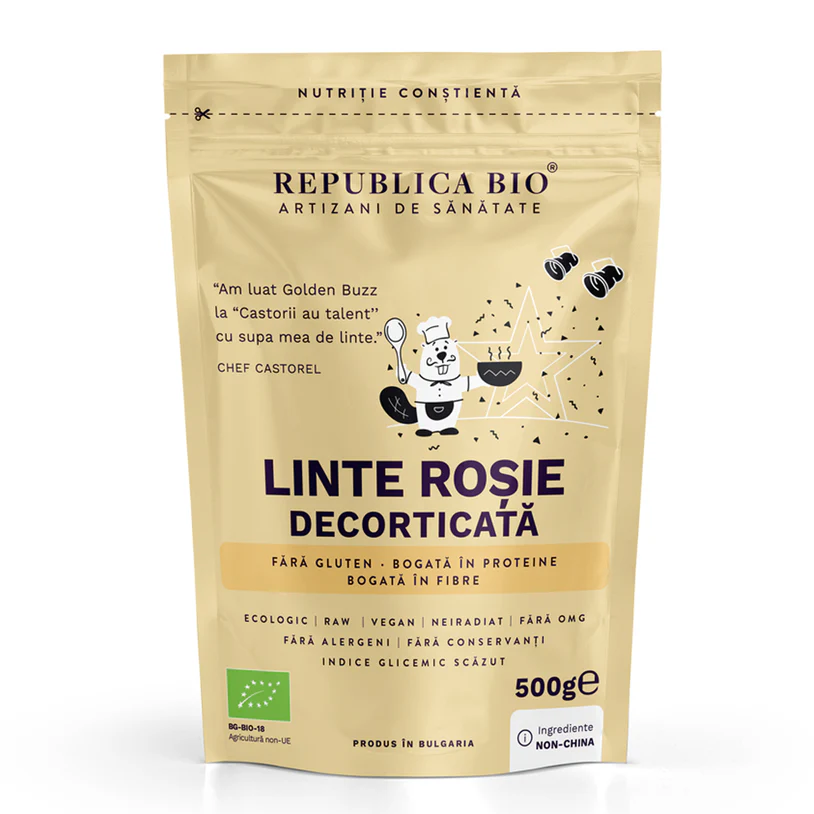 Linte rosie Bio decorticata, 500 g, Republica Bio