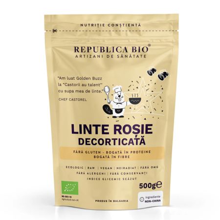 Linte rosie Bio decorticata, 500 g, Republica Bio