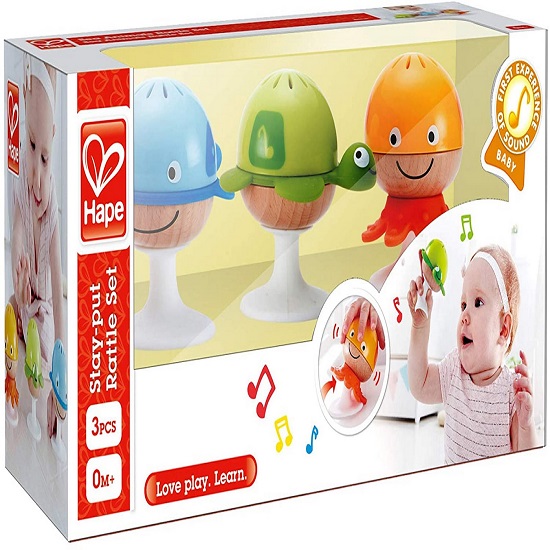 Set 3 zornaitoare muzicale cu ventuza, +0 luni, Hape