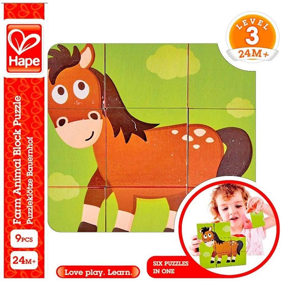 Puzzle ferma animalelor, +2 ani, Hape