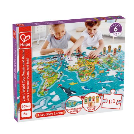 Puzzle 2 in 1 turul lumii