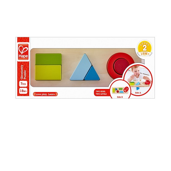 Puzzle geometric, +18 luni, Hape