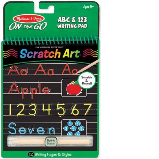 Carnet de razuit cu activitati litere si numere, +5 ani, Melissa & Doug