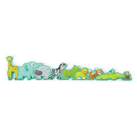 Puzzle din lemn Alfabet si Animale, +3 ani, 26 piese, Hape 652988