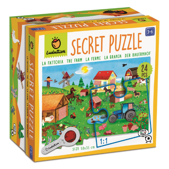 Puzzle Ferma Secret, +3 ani, 24 piese, Ludattica