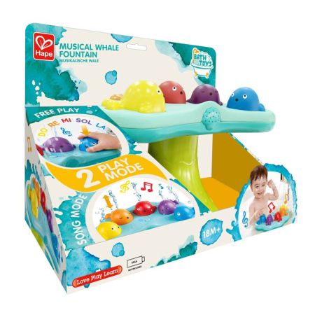 Jucarie de baie fantana muzicala cu balenute, +18 luni, Hape 477517
