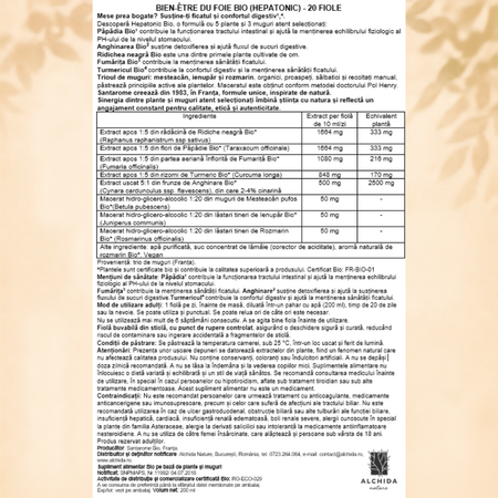Hepatonic Bio, 20 fiole, Santarome 806656