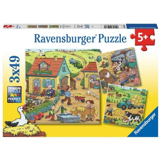 Puzzle Munca la ferma, +5 ani, 3x49 piese, Ravensburger