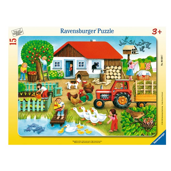 Puzzle unde sa il asez, +3 ani, 15 piese, Ravensburger