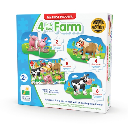 Set primele mele 4 puzzle-uri ferma, +2 ani, The learning journey 