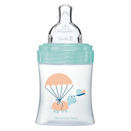 Biberon cu functie senzoriala si tetina plata anti-colici, Aer, 0-6 luni, 150 ml, Debit 1, Dodie 477781