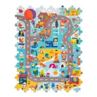 Covoras puzzle Orasul Fanteziilor, +3 ani, 12 piese, BToys