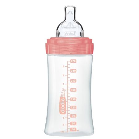Biberon cu functie senzoriala si tetina plata anti-colici Debit 2, Gradina, 0-6 luni, 270 ml, Dodie 477830