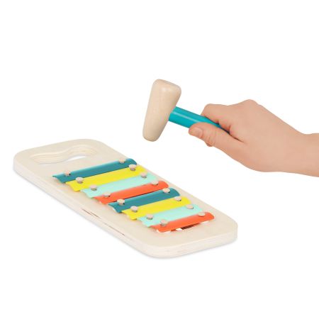 Banc cu ciocan, bile si xilofon din lemn, +12 luni, BToys 767863