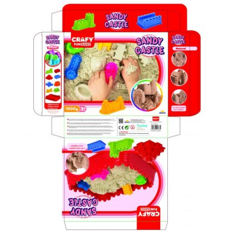 Nisip Kinetic Fun Sand cu tavita si sabloane castel