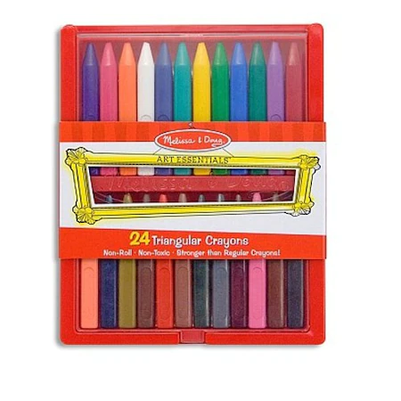 Set 24 creioane colorate triunghiulare, +3 ani, Melissa & Doug 