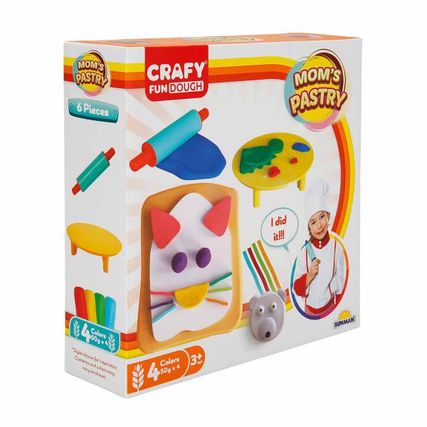 Set plastilina si unelte de modelat patiserie, +3 ani, 200 gr, Crafy