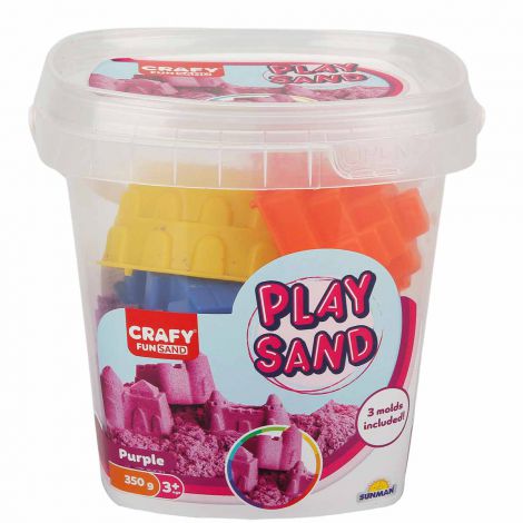 Nisip Kinetic Fun Sand mov si 3 unelte de modelat, +3 ani, 350 gr, Crafy