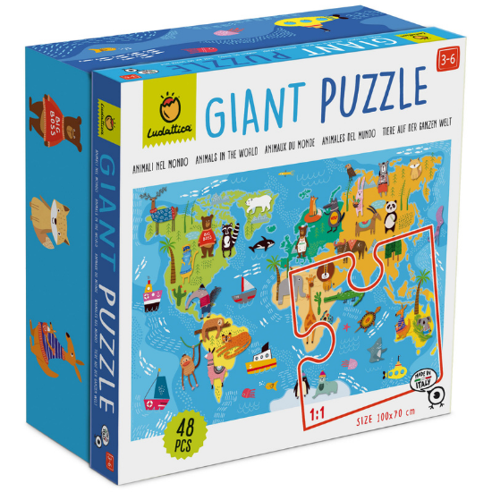 Puzzle gigant Animal World, +3 ani, 48 piese, Ludattica