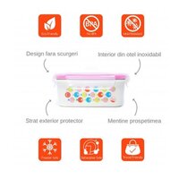 Cutie termoizolanta din otel inoxidabil, cu capac etans, Fish Pink, KS BT FISH02, Innobaby
