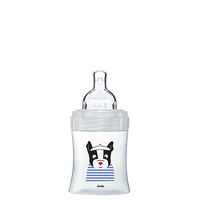 Biberon din sticla cu functie senzoriala si tetina plata anti-colici Debit 1 Paris, 0-6 luni, 150 ml, Dodie