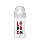 Biberon din sticla cu functie senzoriala si tetina plata anti-colici Debit 2 Londra, 0-6 luni, 270 ml, Dodie 533515