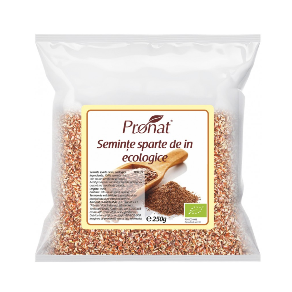 Seminte de in sparte Bio, 250 gr, Pronat