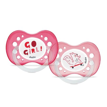 Set 2 Suzete Anatomice pentru Fete, Animale amuzante, Diverse Modele, +18 luni, Dodie 478204