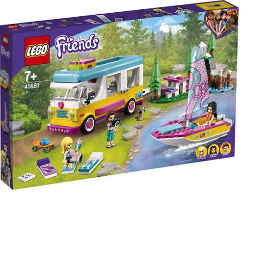 Furgoneta de camping si barca cu panze, +7 ani, Lego Friends