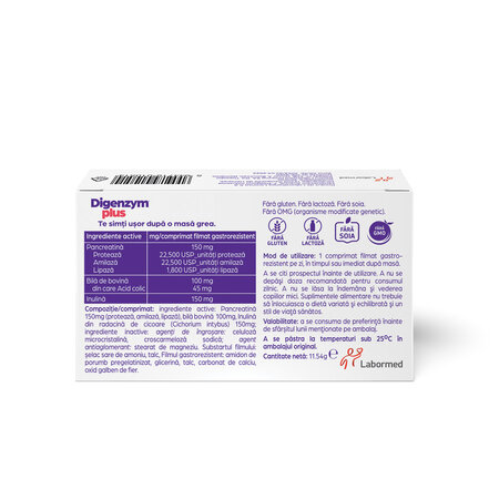 Digenzym Plus, 20 comprimate filmate, Labormed 644565