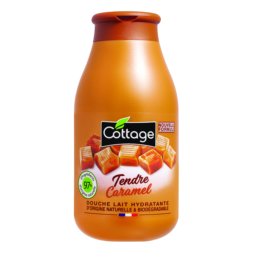 Gel de dus hidratant cu lapte si aroma de caramel, 250 ml, Cottage