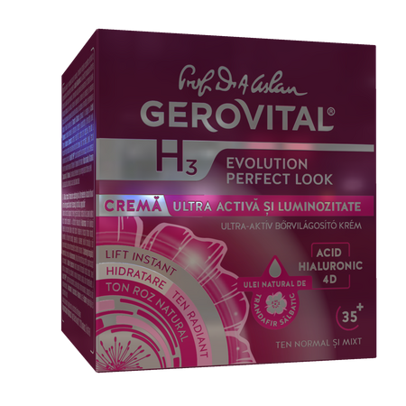 Crema ultra activa si luminozitate, 50 ml, H3 Evolution, Gerovital