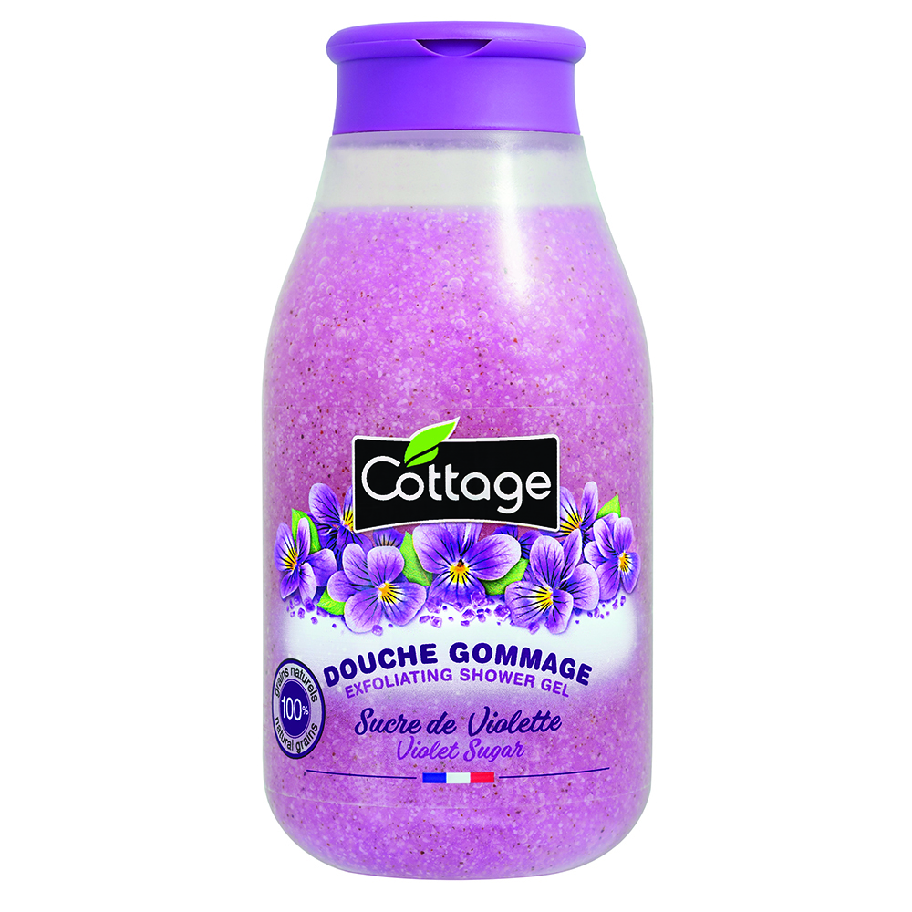 Gel de dus scrub Violete, 270 ml, Cottagel