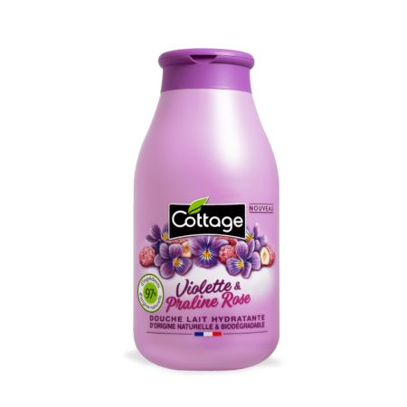 Gel de dus hidratant cu lapte si extract de Violete si Praline roz