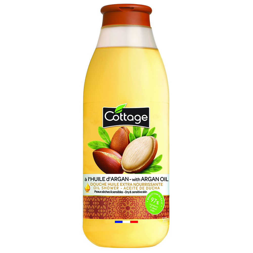 Ulei de dus cu Argan, pentru piele uscata si sensibila, 560 ml, Cottage