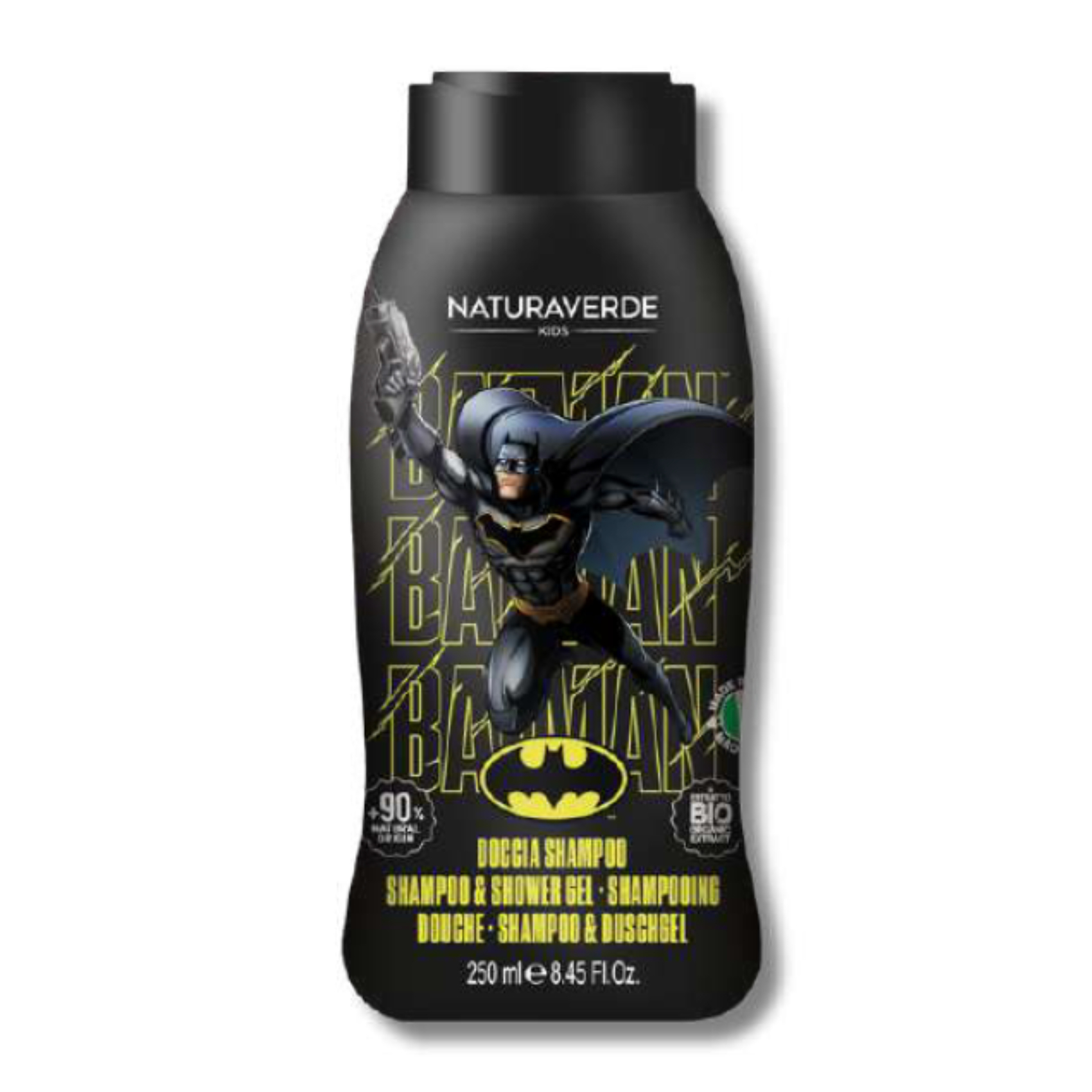 Sampon si gel de dus pentru copii Batman, 3 ani+, 250 ml, Naturaverde