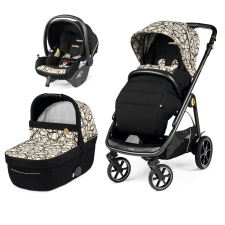 Carucior 3 in 1 pentru copii Veloce Lounge, Graphic Gold