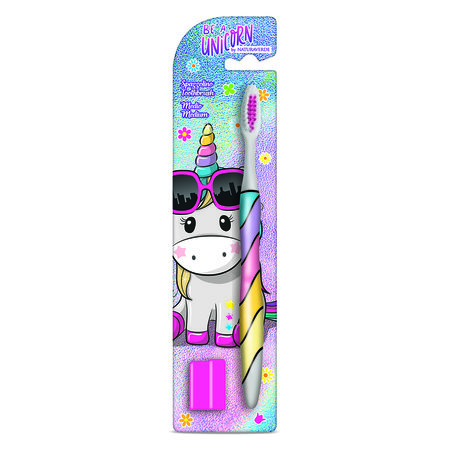 Periuta de dinti cu capac Unicorn, +3 ani, +3 ani, Naturaverde
