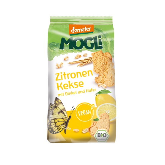 Biscuiti Bio cu lamaie, 125g, Mogli