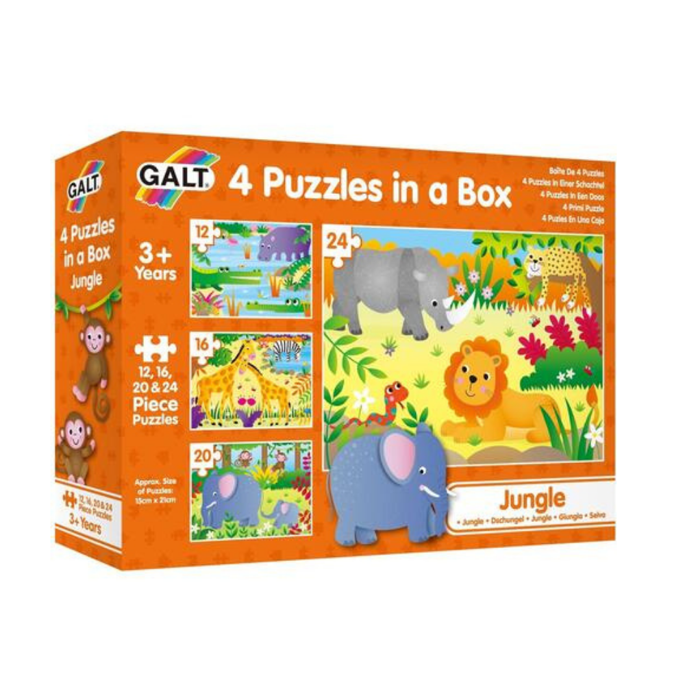 Set 4 puzzeluri  Jungla, +3 ani, 72 piese, Galt